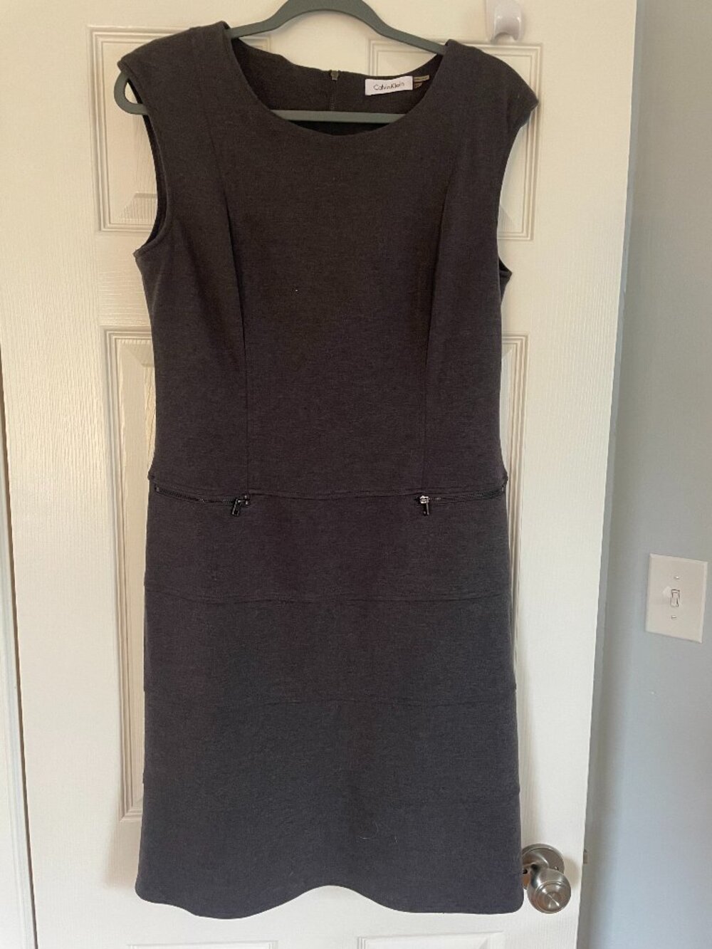 Calvin Klein sheath dress, charcoal grey, size 10